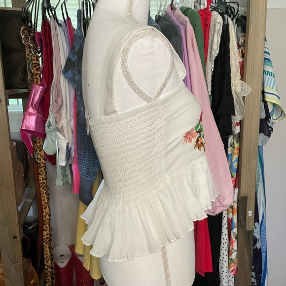 NWT! CAROLINA K embroidered Layla parrot cotton crop top - Picture 11 of 11